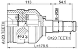 0111-ST220LH - INNER CV JOINT LEFT 23X35X20