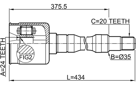 0111-SXV20RH - INNER CV JOINT RIGHT 24X35X20