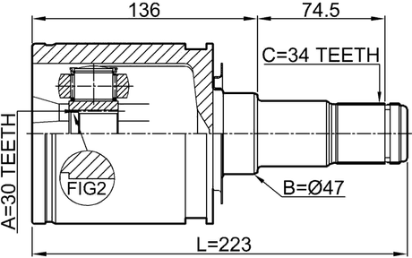 0111-UCK50 - INNER CV JOINT 30X47X34