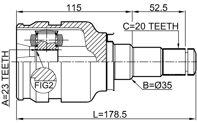 0111-ZRT270 - INNER CV JOINT 23X35X20