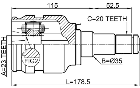 0111-ZRT270 - INNER CV JOINT 23X35X20