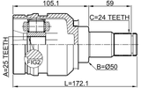 0111-ZVW30LH - INNER CV JOINT LEFT 25X50X24