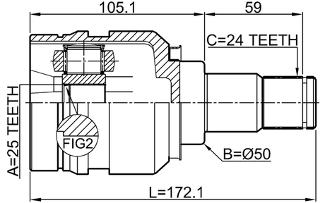 0111-ZVW30LH - INNER CV JOINT LEFT 25X50X24