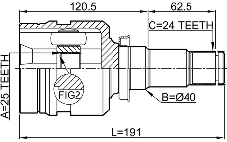 0111-ZVW30RH - INNER CV JOINT RIGHT 25X40X24