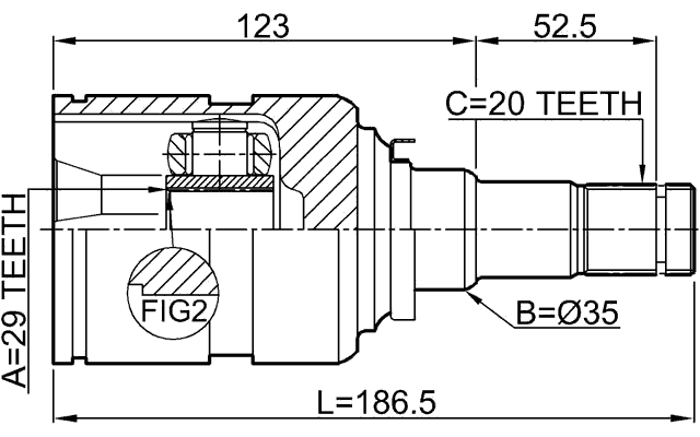 0111-ZZE132LH - INNER CV JOINT LEFT 29X35X20