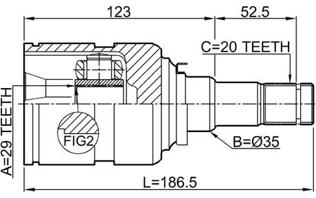 0111-ZZE132LH - INNER CV JOINT LEFT 29X35X20