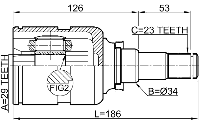 0111-ZZE132U - INNER CV JOINT 29X34X23