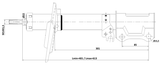 01110-003RR - SHOCK ABSORBER REAR RIGHT GAS.TWIN TUBE