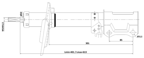 01110-003RR - SHOCK ABSORBER REAR RIGHT GAS.TWIN TUBE