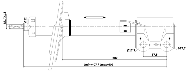 01110-006FR - SHOCK ABSORBER FRONT RIGHT GAS.TWIN TUBE