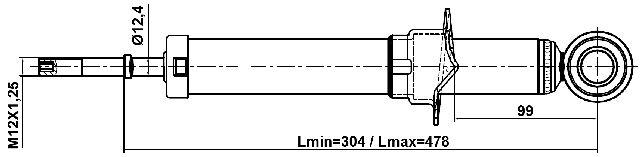 01110-017R - REAR SHOCK ABSORBER GAS.TWIN TUBE
