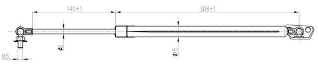 01117-009RH - TAILGATE GAS STRUT RIGHT (WITH BRACKET) L468/535N