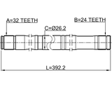 0112-CDT220RH - AXLE HALF SHAFT RIGHT 32X393X24