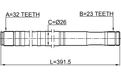 0112-CT220RH - AXLE HALF SHAFT RIGHT 32X391X23