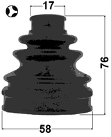 0115-ALA49RT - BOOT INNER CV JOINT KIT 58X76X17