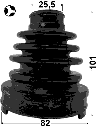 0115-GSU35LHT - BOOT INNER CV JOINT KIT 82X101X25.5
