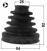 0115-GX100RT - BOOT INNER CV JOINT KIT 84X92X25