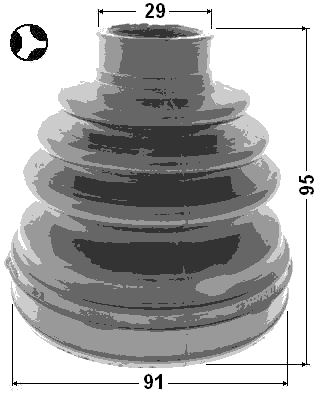 0115-KUN26T - BOOT INNER CV JOINT KIT 91X95X29