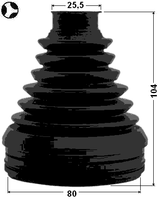 0115-ZVW30T - BOOT INNER CV JOINT KIT 80X104X25.5