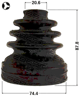 0115-ZZE150T - BOOT INNER CV JOINT KIT 74.4X87.8X20.6
