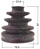 0117-092 - BOOT OUTER CV JOINT KIT 76.8X87X21.4