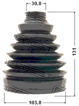 0117P-067 - BOOT OUTER CV JOINT KIT PVC 103.8X131X30.8