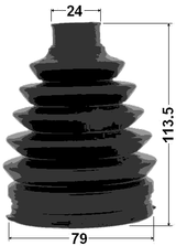 0117P-1NZFE - BOOT OUTER CV JOINT KIT PVC 79X113.5X24