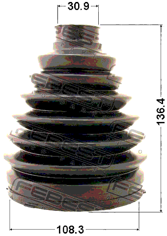 0117P-200 - BOOT OUTER CV JOINT KIT PVC 108.3X136.4X30.9