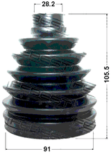 0117P-ACA30 - BOOT OUTER CV JOINT KIT PVC 91X105.5X28.5