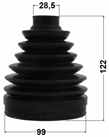 0117P-GSL20 - BOOT OUTER CV JOINT KIT PVC 99X122X28.5