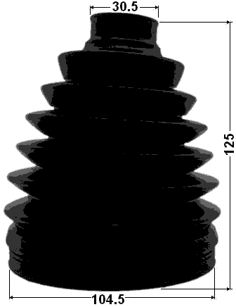 0117P-KUN26 - BOOT OUTER CV JOINT KIT PVC 104.5X125X30.5