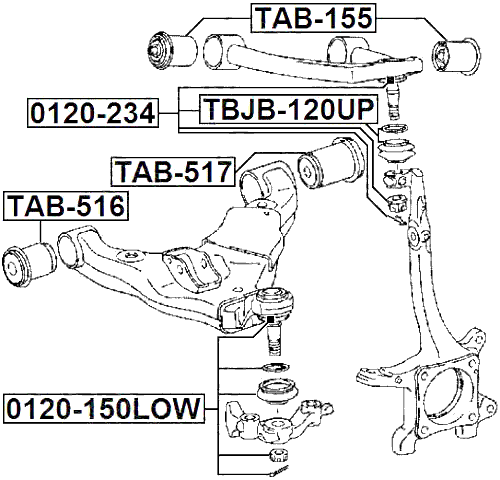 0120-150LOW - BALL JOINT FRONT LOWER ARM