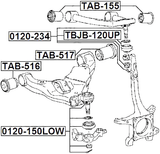 0120-150LOW - BALL JOINT FRONT LOWER ARM