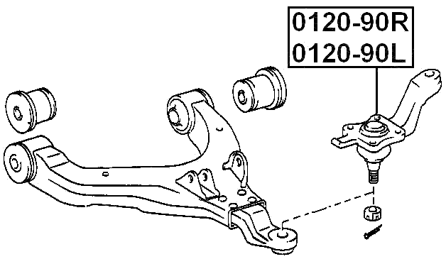 0120-90L - FRONT LOWER BALL JOINT LEFT