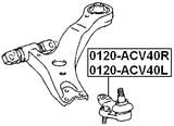 0120-ACV40L - FRONT LOWER BALL JOINT LEFT
