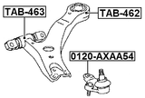 0120-AXAA54 - BALL JOINT FRONT LOWER ARM