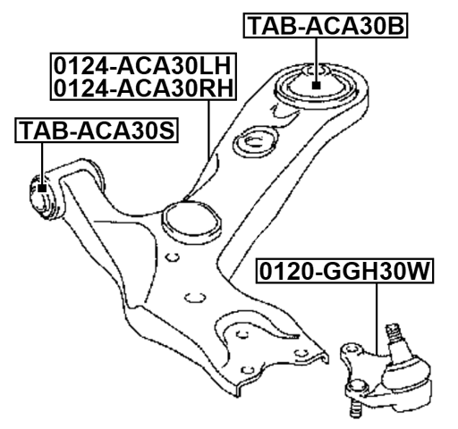 0120-GGH30W - BALL JOINT FRONT ARM
