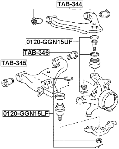 0120-GGN15LF - BALL JOINT FRONT LOWER ARM