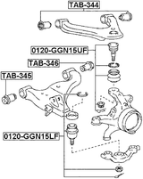 0120-GGN15LF - BALL JOINT FRONT LOWER ARM