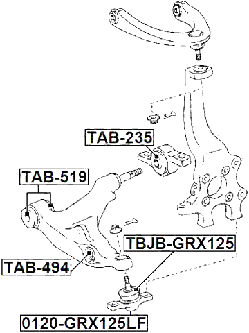 0120-GRX125LF - BALL JOINT FRONT LOWER ARM