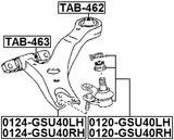0120-GSU40LH - FRONT LOWER BALL JOINT LEFT