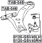 0120-GSV40RH - FRONT LOWER BALL JOINT RIGHT