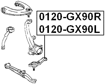 0120-GX90L - FRONT LOWER BALL JOINT LEFT