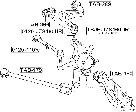 0120-JZS160UR - BALL JOINT REAR UPPER ARM