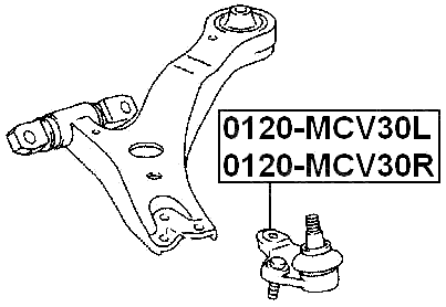 0120-MCV30L - FRONT LOWER BALL JOINT LEFT