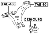 0120-XU70 - BALL JOINT FRONT LOWER ARM