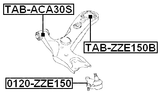 0120-ZZE150 - BALL JOINT FRONT LOWER ARM