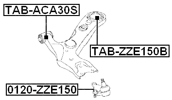 0120-ZZE150 - BALL JOINT FRONT LOWER ARM
