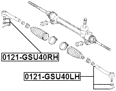 0121-GSU40LH - STEERING TIE ROD END LEFT