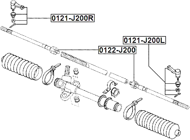 0121-J200L - STEERING TIE ROD END LEFT